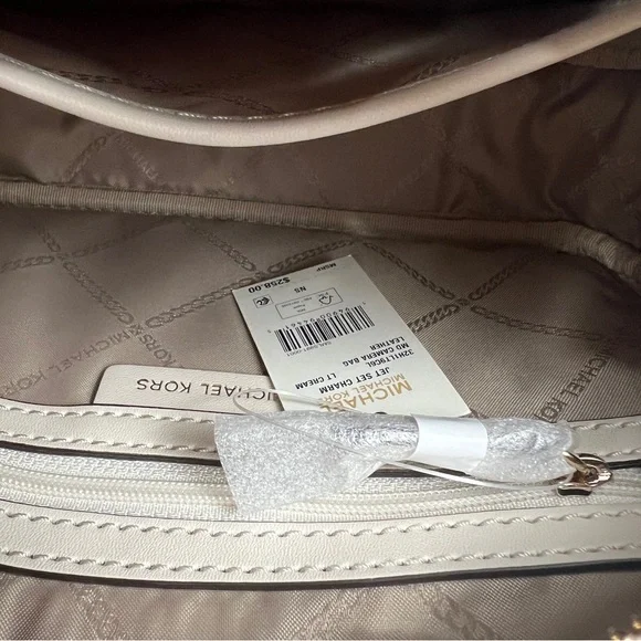 🔥 NWT Michael Kors Jet Set Charm Small Leather Crossbody Bag - LT Light Cream - Picture 7 of 16